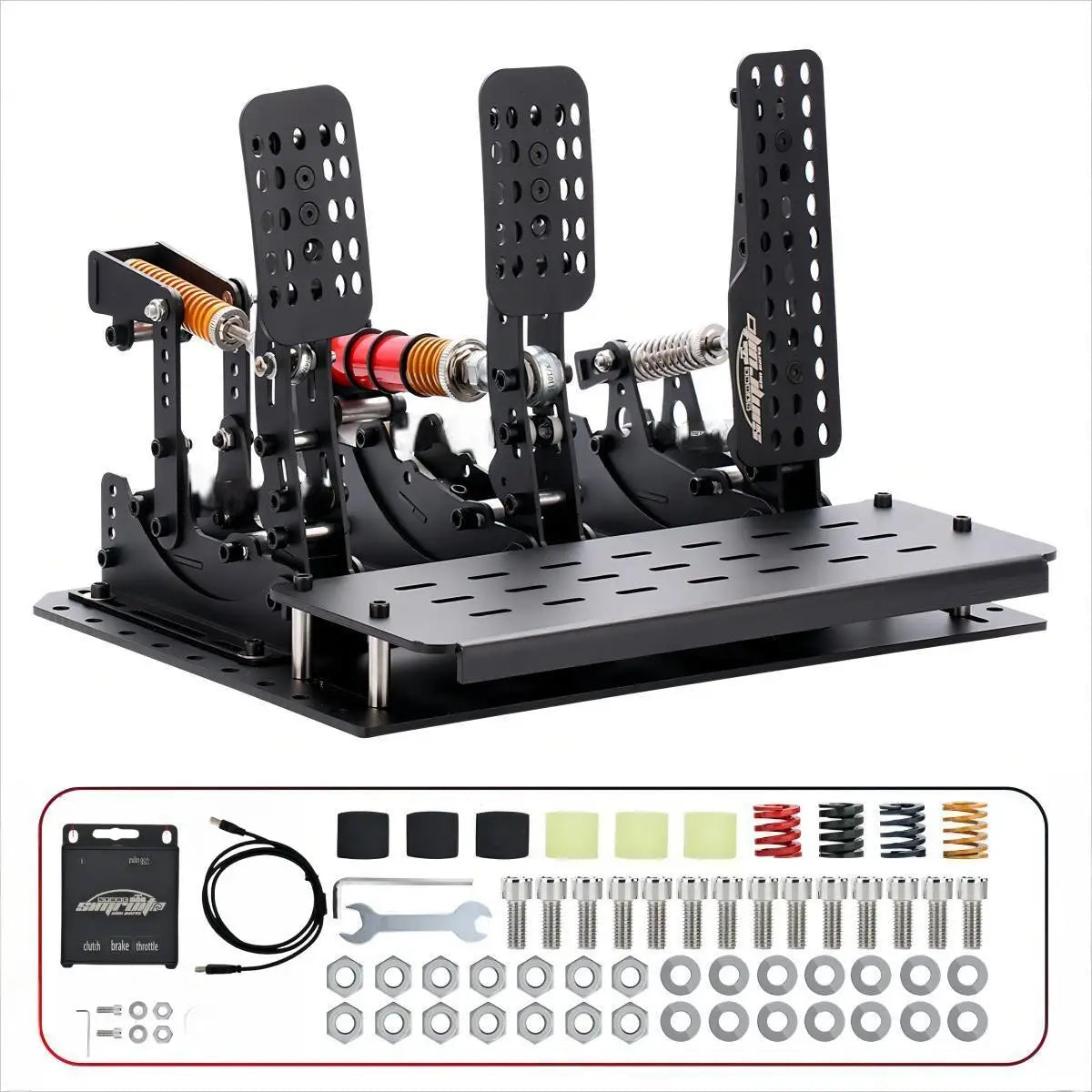 Simruito Racing Pedals Simulator Cockpit Metal Material for PC 200Kgload Cell Driving Simulator 