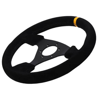 Universal 330Mm Steering Wheel Suede Drift Sim Racing Game Steering Wheel Flat Aluminum Frame13Inch