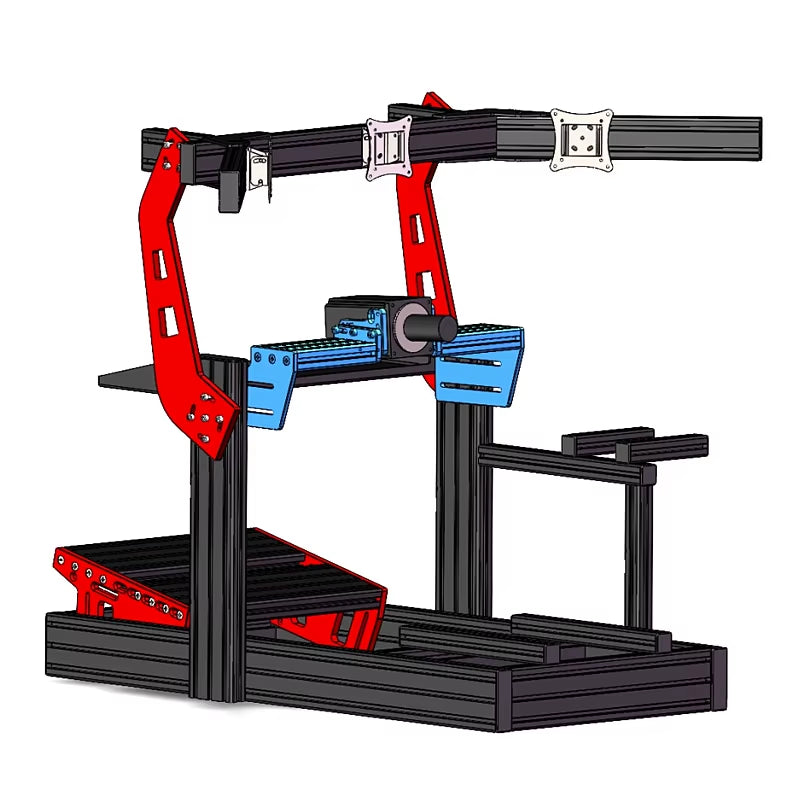 Factory Price Black Anodized Gaming Driving Sim Racing Rig Cockpit Aluminum Gaming Simulator with Single Triple Monitor Stand