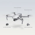 F36 GPS Mini Drone with 4K UHD Camera, 3-Axis Gimbal, RC Quadcopter, and Brushless Motor, Silver