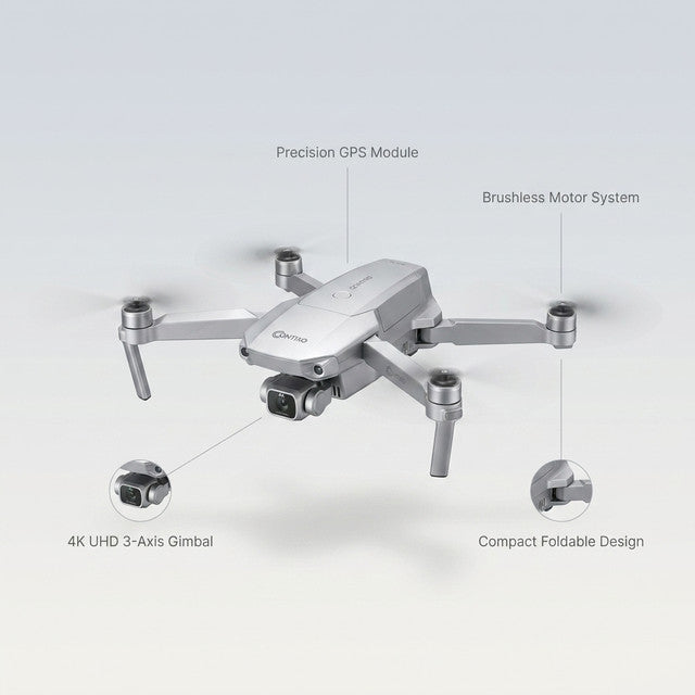 F36 GPS Mini Drone with 4K UHD Camera, 3-Axis Gimbal, RC Quadcopter, and Brushless Motor, Silver — Lifestyle
