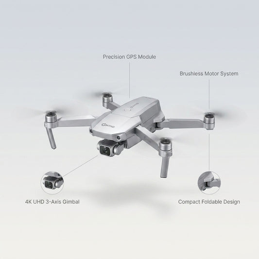 F36 GPS Mini Drone with 4K UHD Camera, 3-Axis Gimbal, RC Quadcopter, and Brushless Motor, Silver — Lifestyle