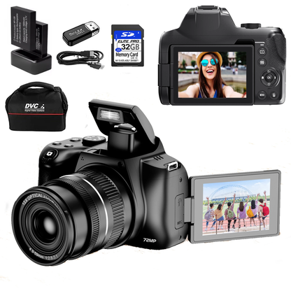 12X Optical Zoom Cameras for Photography Auto Focus 4K 72MP Digital Video Vlog Camera Wifi Livestream Camcorder 270°Flip Screen