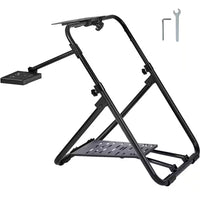 Foldable Racing Steering Wheel Stand, Height Adjustable Universal Base Heavy-Duty Formula Seating Portable
