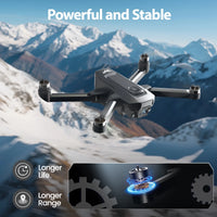 Drones with Camera for Adults 4K,  WF33 GPS Foldable FPV Drone with 4.5" LCD Screen on Controller, 8GB Card, under 249G, Brushless Motor, 2 Batteries, Gray