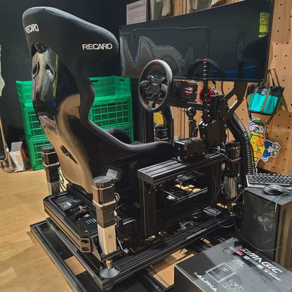 Factory Price Black Anodized Gaming Driving Sim Racing Rig Cockpit Aluminum Gaming Simulator with Single Triple Monitor Stand