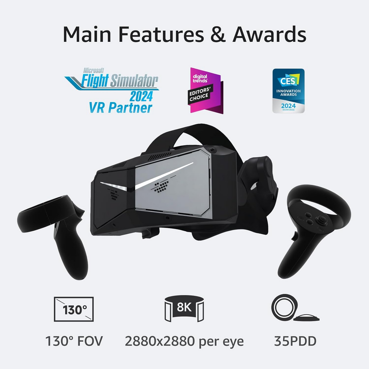 Pimax Crystal Light VR Headset Virtual Reality With Controllers