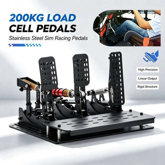 Simruito Racing Pedals Simulator Cockpit Metal Material for PC 200Kgload Cell Driving Simulator ﻿