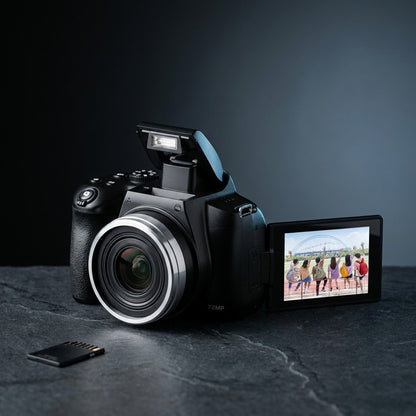 12X Optical Zoom Cameras for Photography Auto Focus 4K 72MP Digital Video Vlog Camera Wifi Livestream Camcorder 270°Flip Screen — Studio Shot