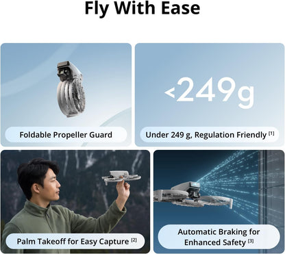 Flip with RC 2 Screen Remote Controller, Follow Me Drone with 4K UHD Camera for Adults, under 249G, 3-Axis Gimbal Stabilization, Palm Takeoff, 31-Min Flight Time Bundle with Deco Gear Accessories