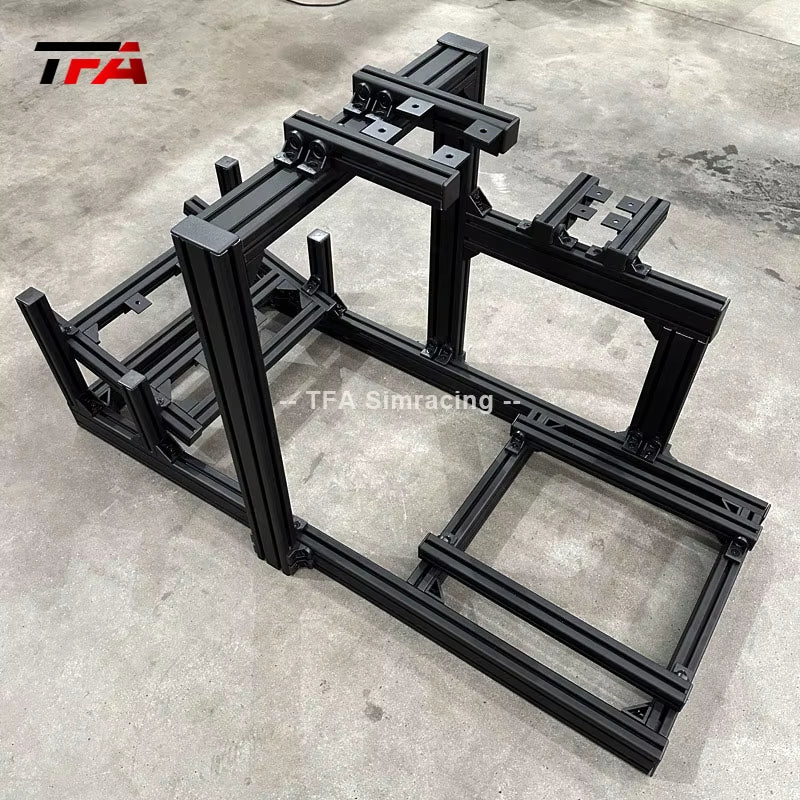 Factory Price Black Anodized Gaming Driving Sim Racing Rig Cockpit Aluminum Gaming Simulator with Single Triple Monitor Stand