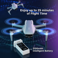 F36 GPS Mini Drone with 4K UHD Camera, 3-Axis Gimbal, RC Quadcopter, and Brushless Motor, Silver