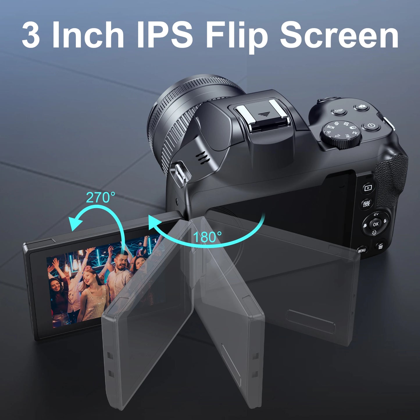 12X Optical Zoom Cameras for Photography Auto Focus 4K 72MP Digital Video Vlog Camera Wifi Livestream Camcorder 270°Flip Screen