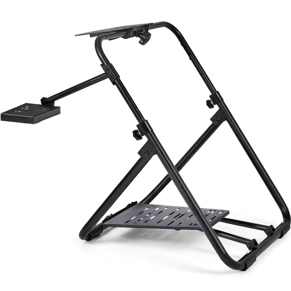 Foldable Racing Steering Wheel Stand, Height Adjustable Universal Base Heavy-Duty Formula Seating Portable